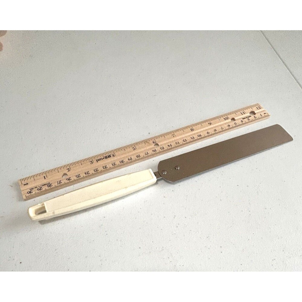 Vtg EKCO Stainless Steel Frosting Icing Spreader Spatula Plastic White Handle
